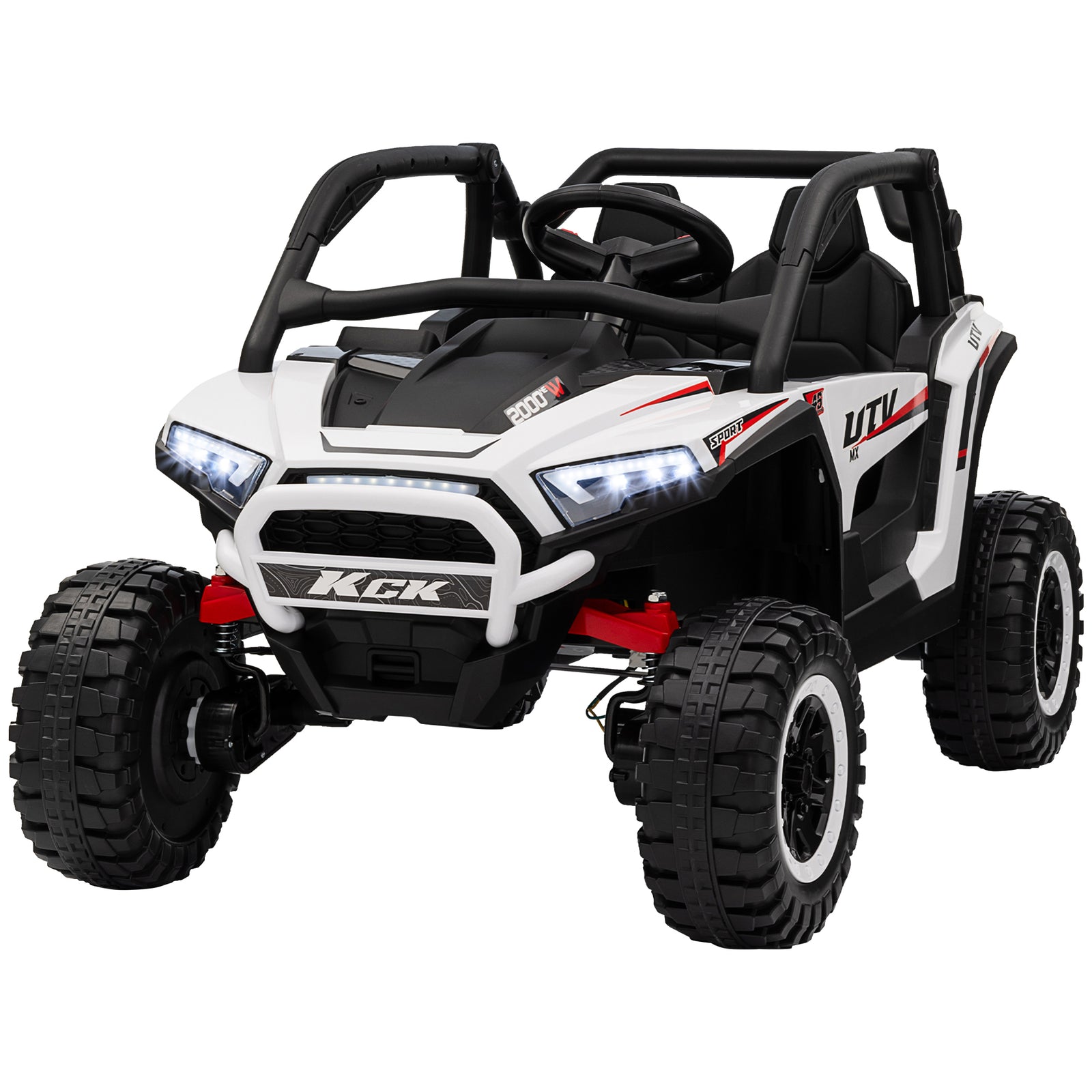 Aiyaplay 2 Seater 24v 7ah Ride On Truck W/ Spring Suspension | White