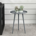 Outsunny Round Garden Coffee Table, Outdoor Side Table With Rounded Edge