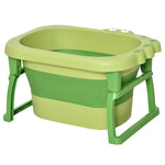 Foldable Baby Bathtub For Newborns Infants Toddlers W/ Stool | Green