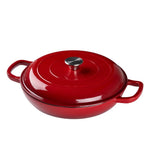 3.2l Enameled Cast Iron Dutch Oven Pot With Lid | Red