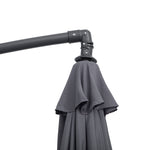3(m) Cantilever Parasol Banana Umbrella w/ Crank, Cross Base | Grey