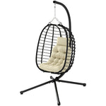 Rattan Egg Chair, Adjustable | Cream