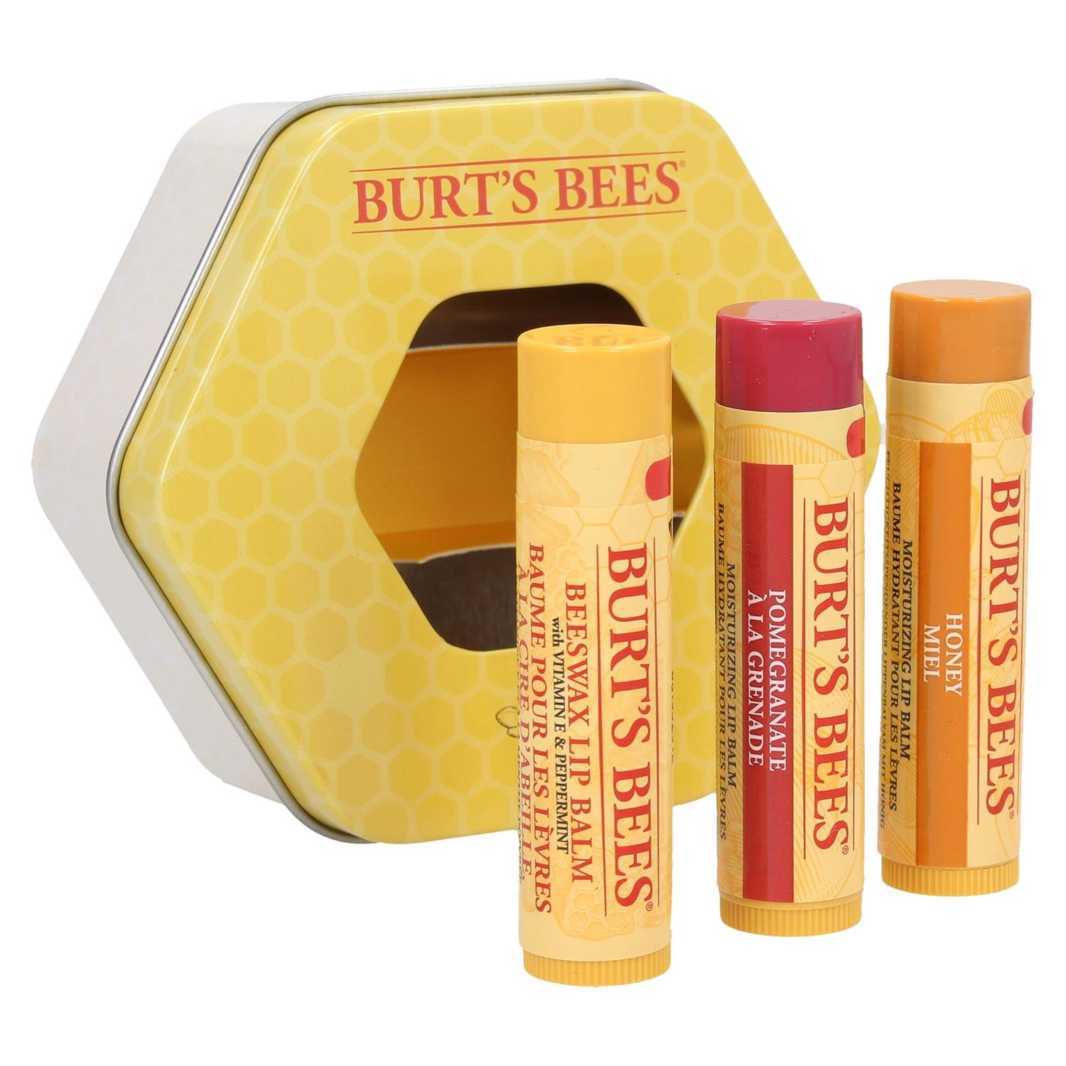 Lip Balm Trio Gift Set, Beeswax, Honey & Pomegranate Lip Balms