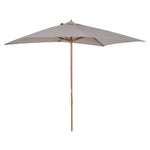 Wooden Garden Parasol Sun Shade Outdoor Umbrella Canopy | Gray