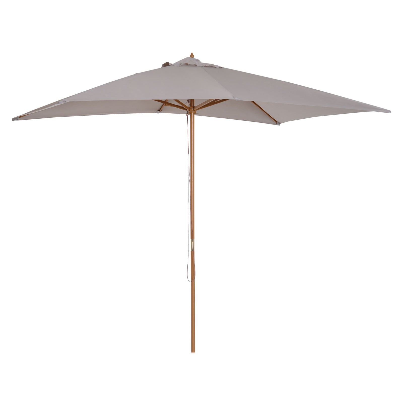 Wooden Garden Parasol Sun Shade Outdoor Umbrella Canopy | Gray