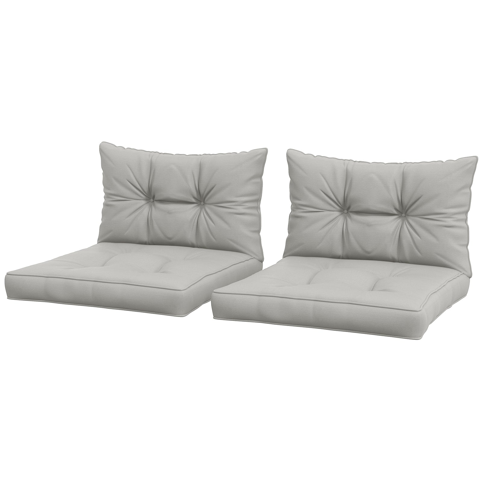2pc Outdoor Seat Cushion For Patio Furniture | Light Slate Gray