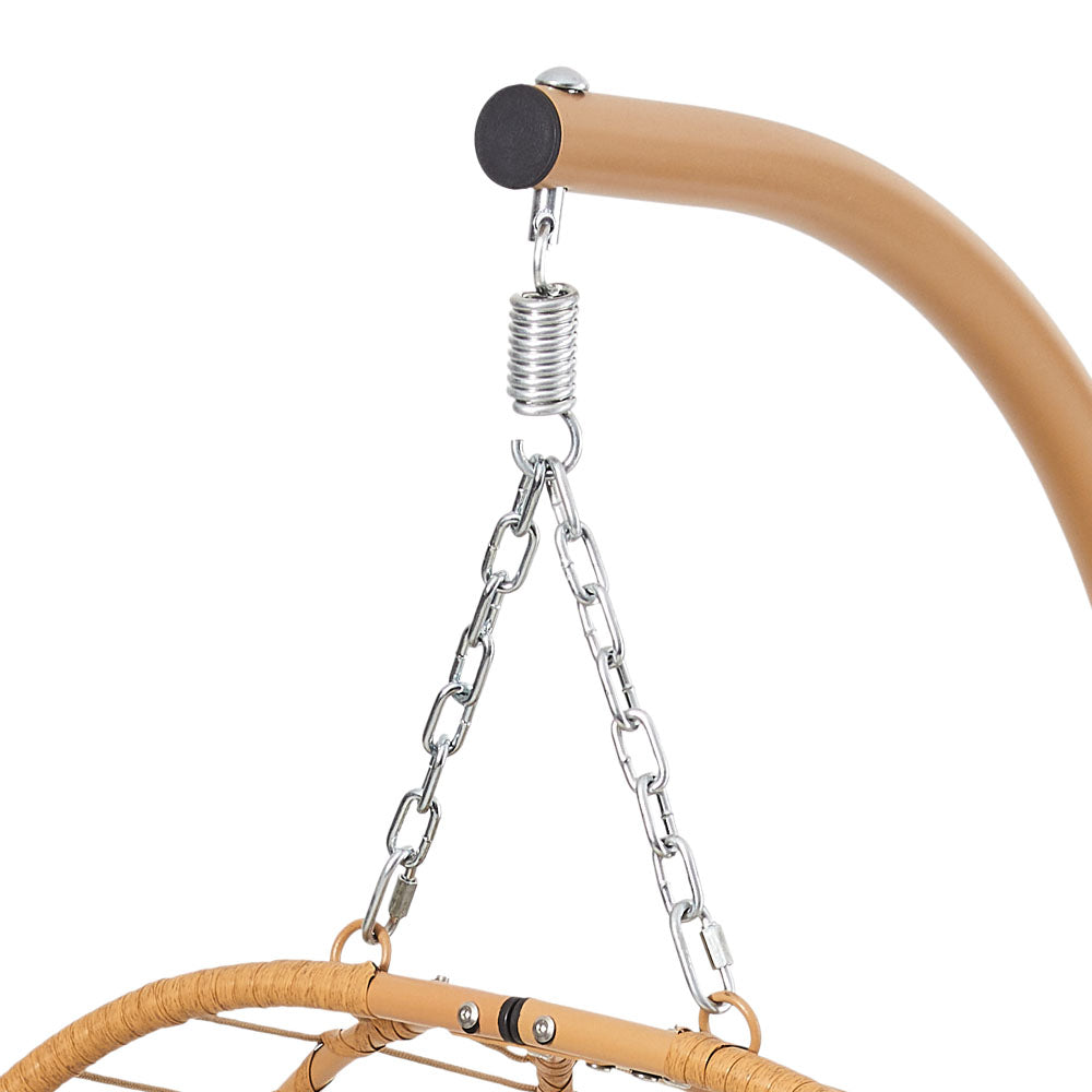 Egg-shaped Hanging Chair With Soft Cushion & Headrest | One Size | Gold