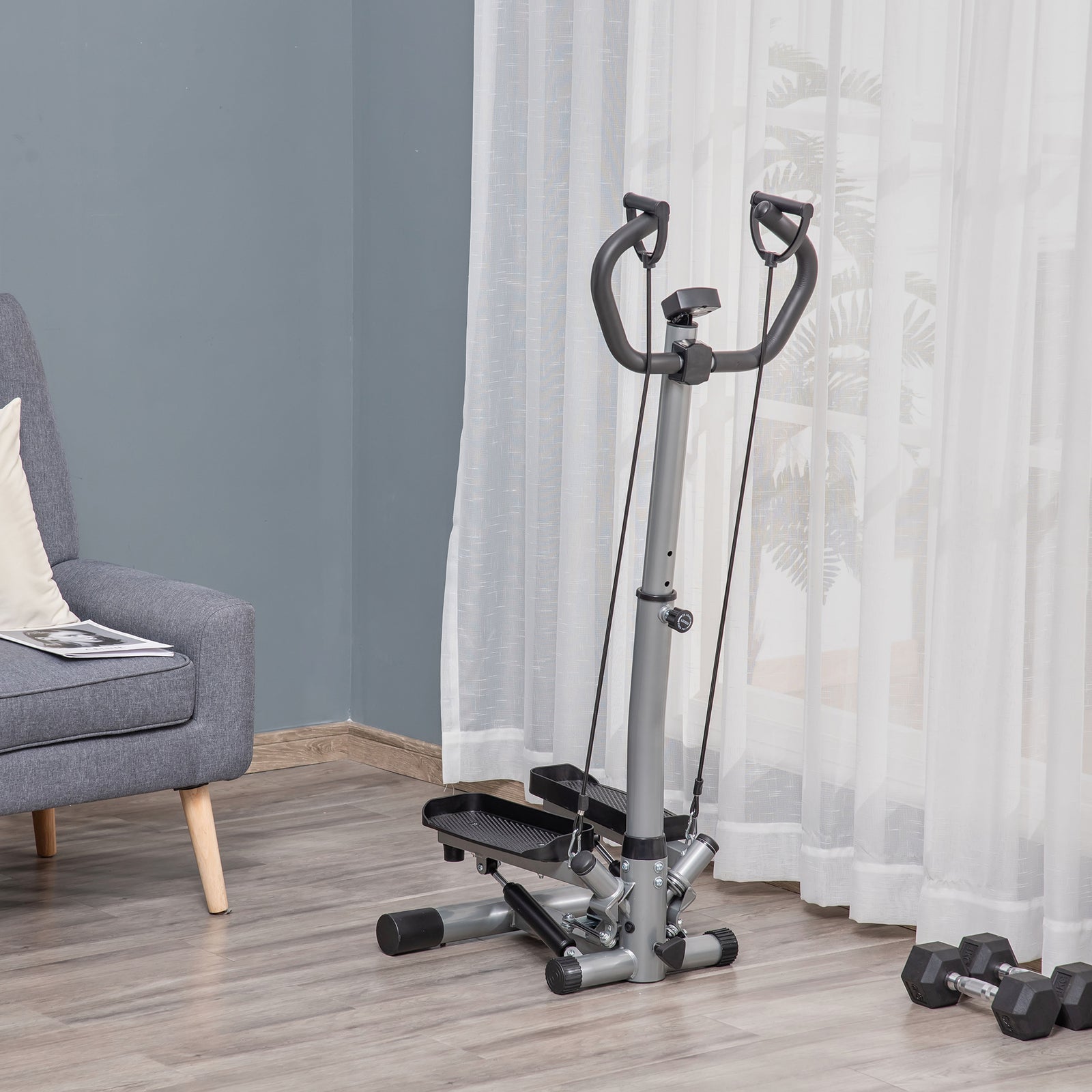Adjustable Twist Stepper Step Machine | Silver