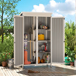 Outsunny Outdoor Storage Cabinet With Removable Shelves, White And Black
