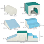 4-piece Soft Play Set, Baby Foam Block Toy Toddler 1-3 Years | Blue