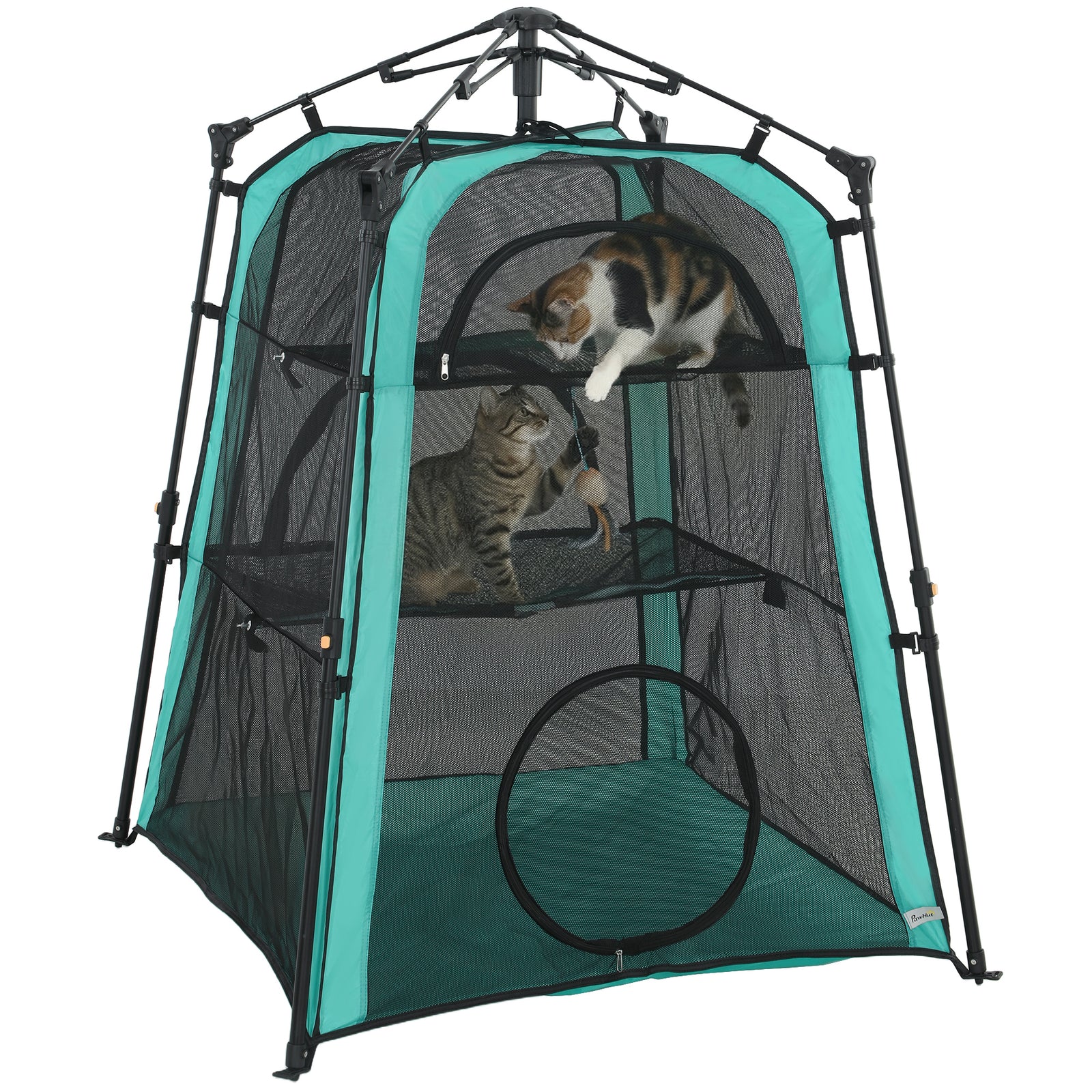 PawHut 3-tier Cat Tent, Portable Pet Tent For Indoor Outdoor