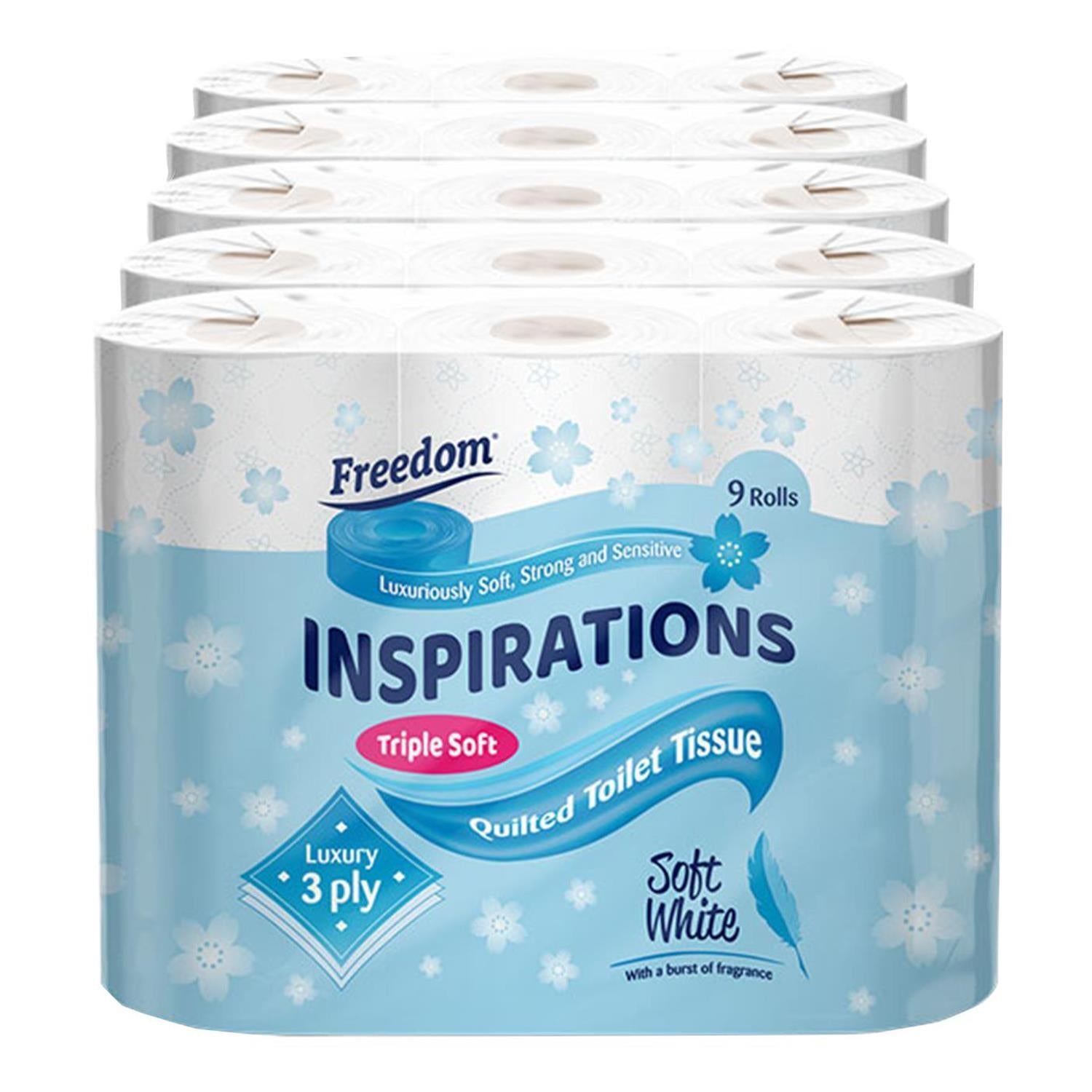 Freedom White 3-ply Toilet Paper 45 Rolls + Aloe Vera 45 Rolls