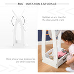 Free Standing Kids' Dressing Mirror With Storage For 3- 8 Years Old White