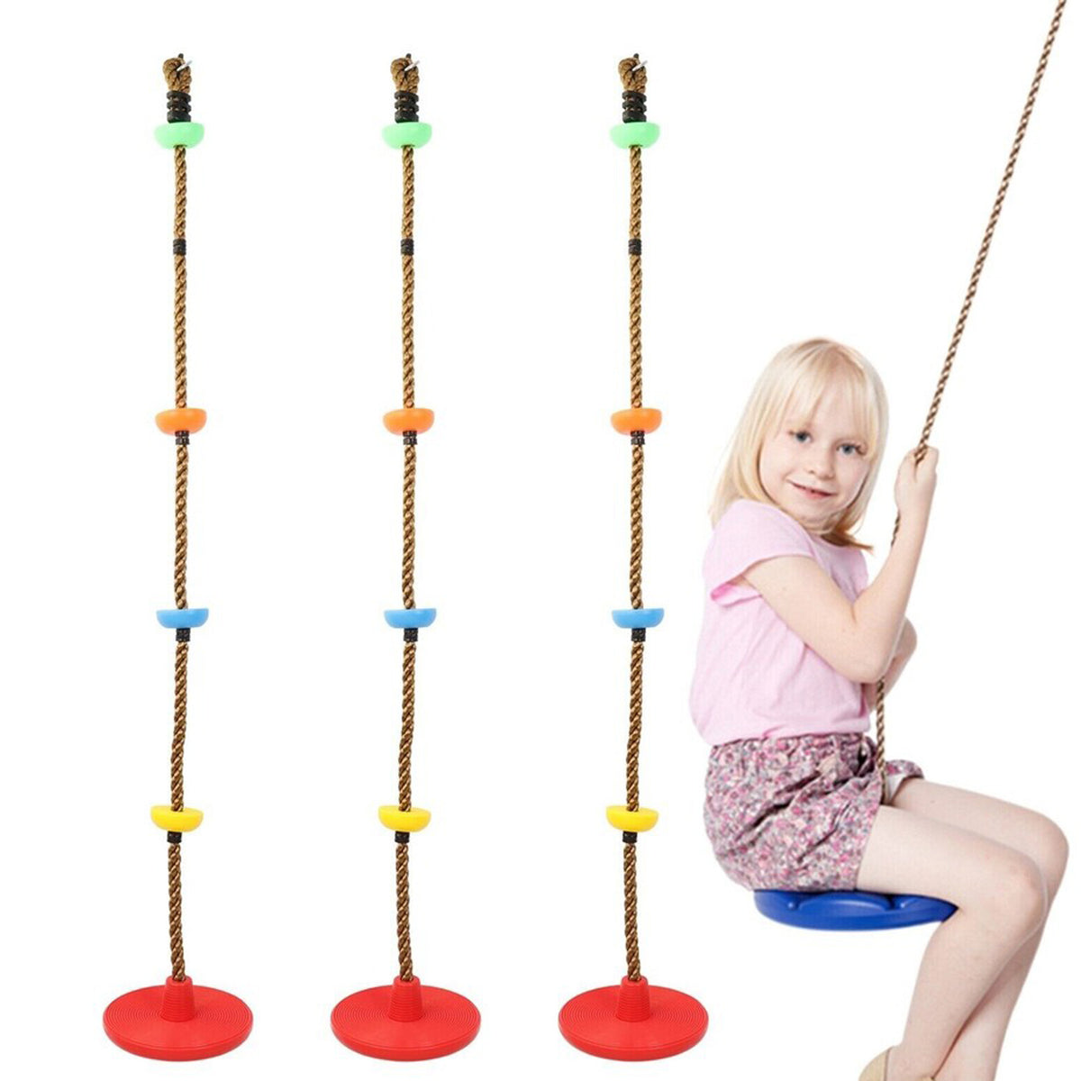 Kids Outdoor Climbing Rope Tree Swing Activity – 200cm Garden Playground Rope For Children Ages 3–5