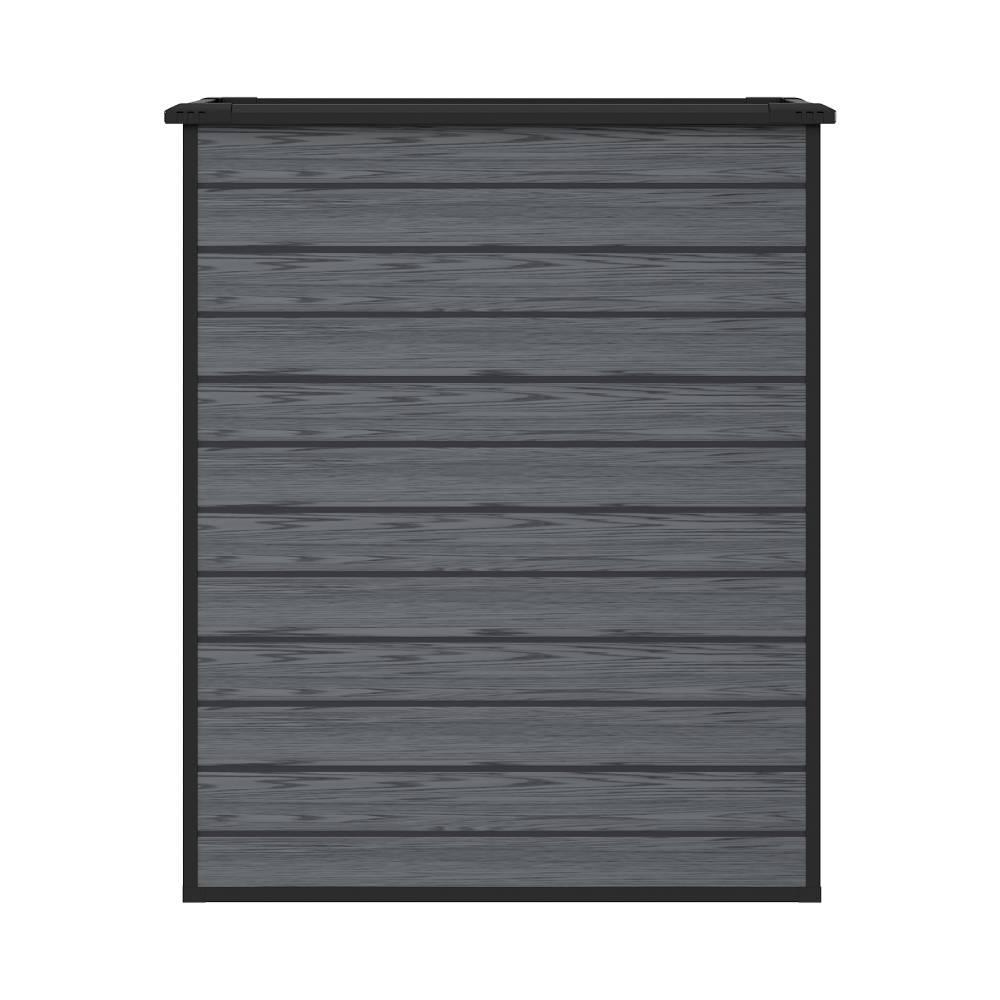 5x3ft Outdoor Plastic Storage Shed With Floor & Window, Lockable, Wood Grain Design