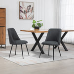 Set Of 2 Morandi Fabric Dining Chairs | Black
