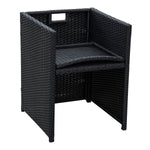 Rattan Garden Furniture Sofa Set W/ Table Chair Footrest | Black