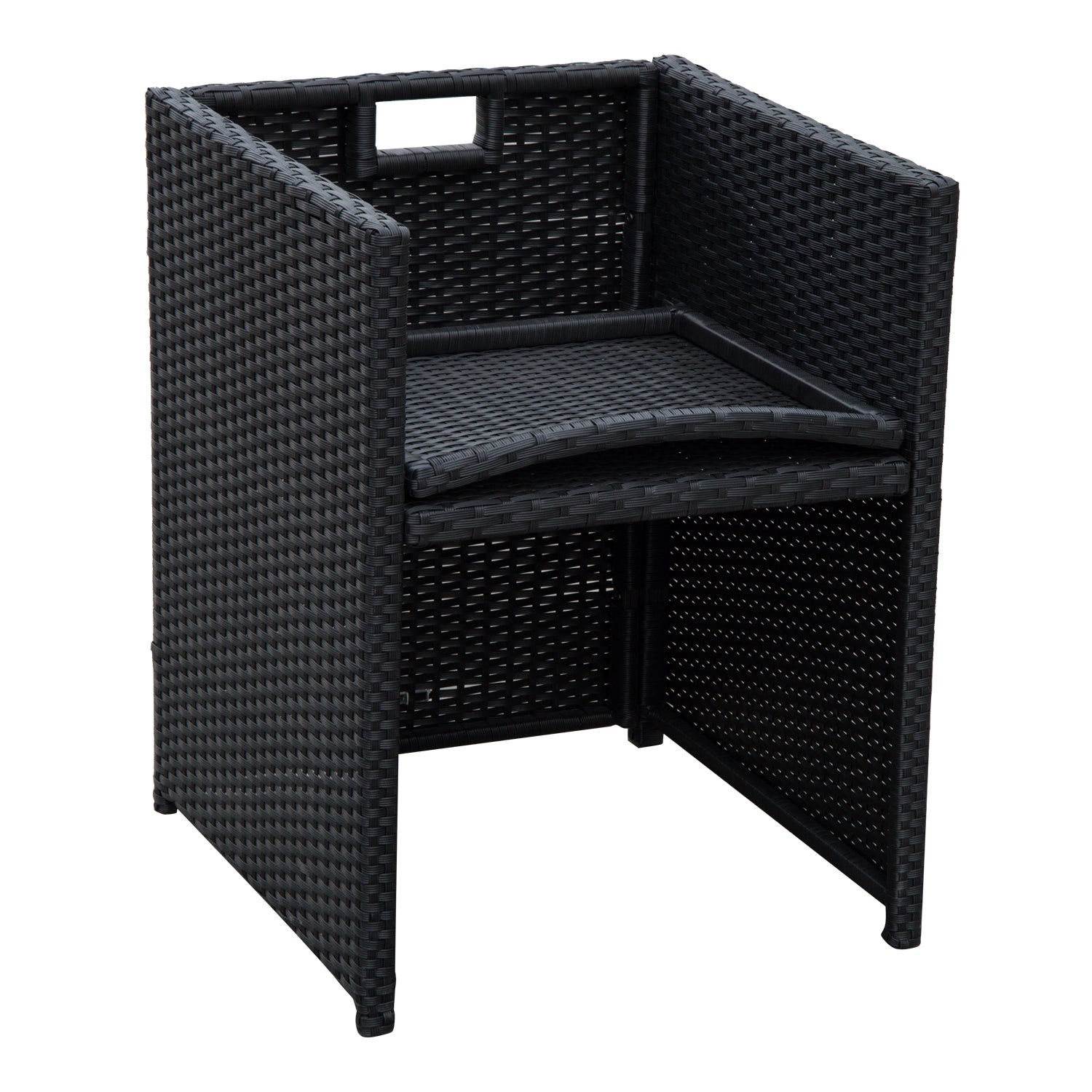 Rattan Garden Furniture Sofa Set W/ Table Chair Footrest | Black