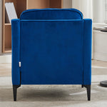 Contemporary Upholstered Armchair – Velvet Accent Chair For Living Room Or Study | Blue