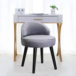 Modern Velvet Slipper Chair Dressing Table Chair With Solid Wood Legs