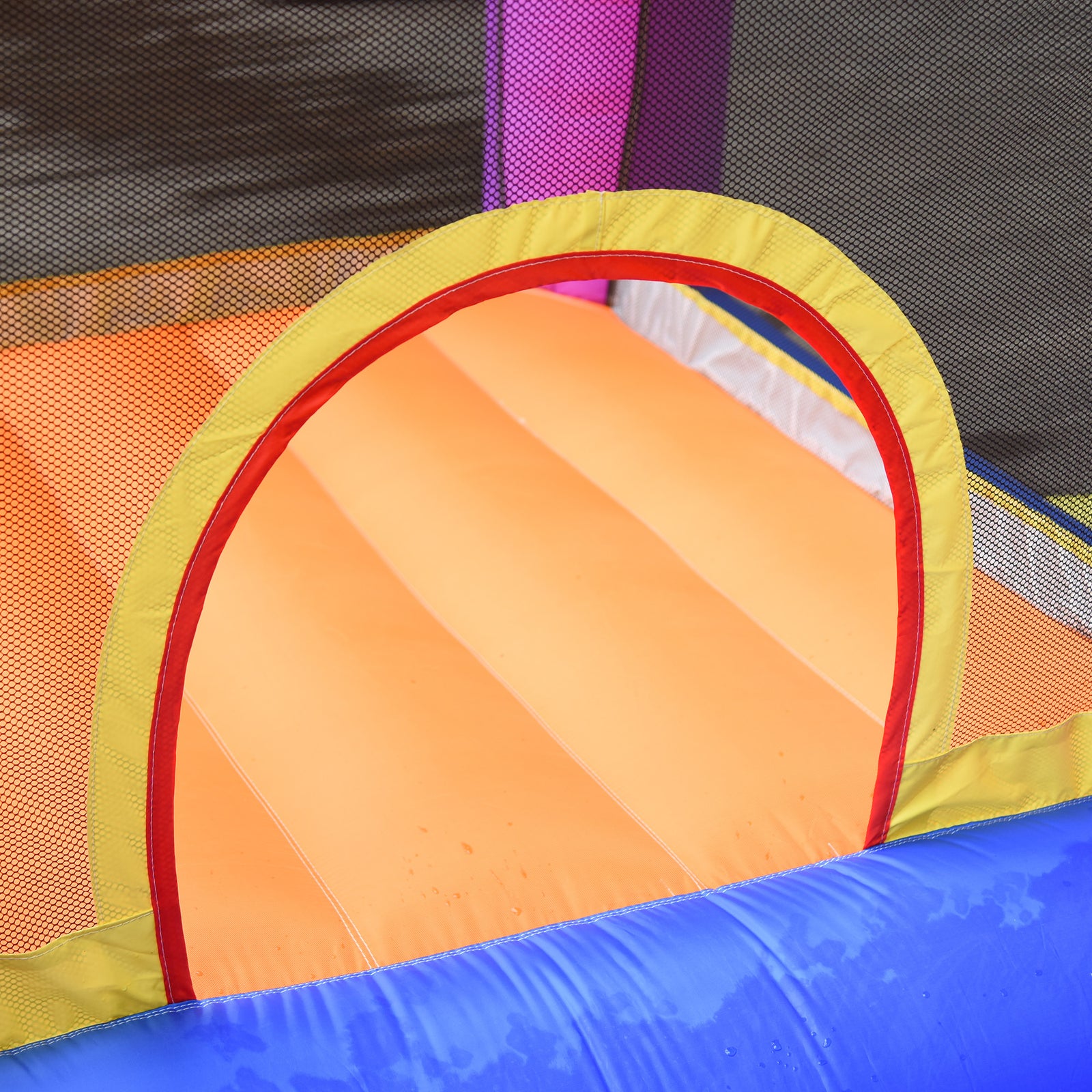Bouncy Castle With Slide Pool House Inflatable W/ Blower Multi-color