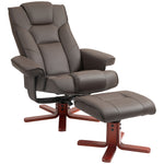 Reclining Armchair With Footstool And Adjustable Backrest | One Size | Brown