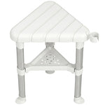 HOMCOM Shower Stool With Storage Shelf And Hdpe Seat, White