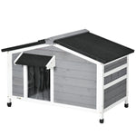 Pawhut Wooden Dog Kennel For Outside 97l X 72w X 65hcm, Grey