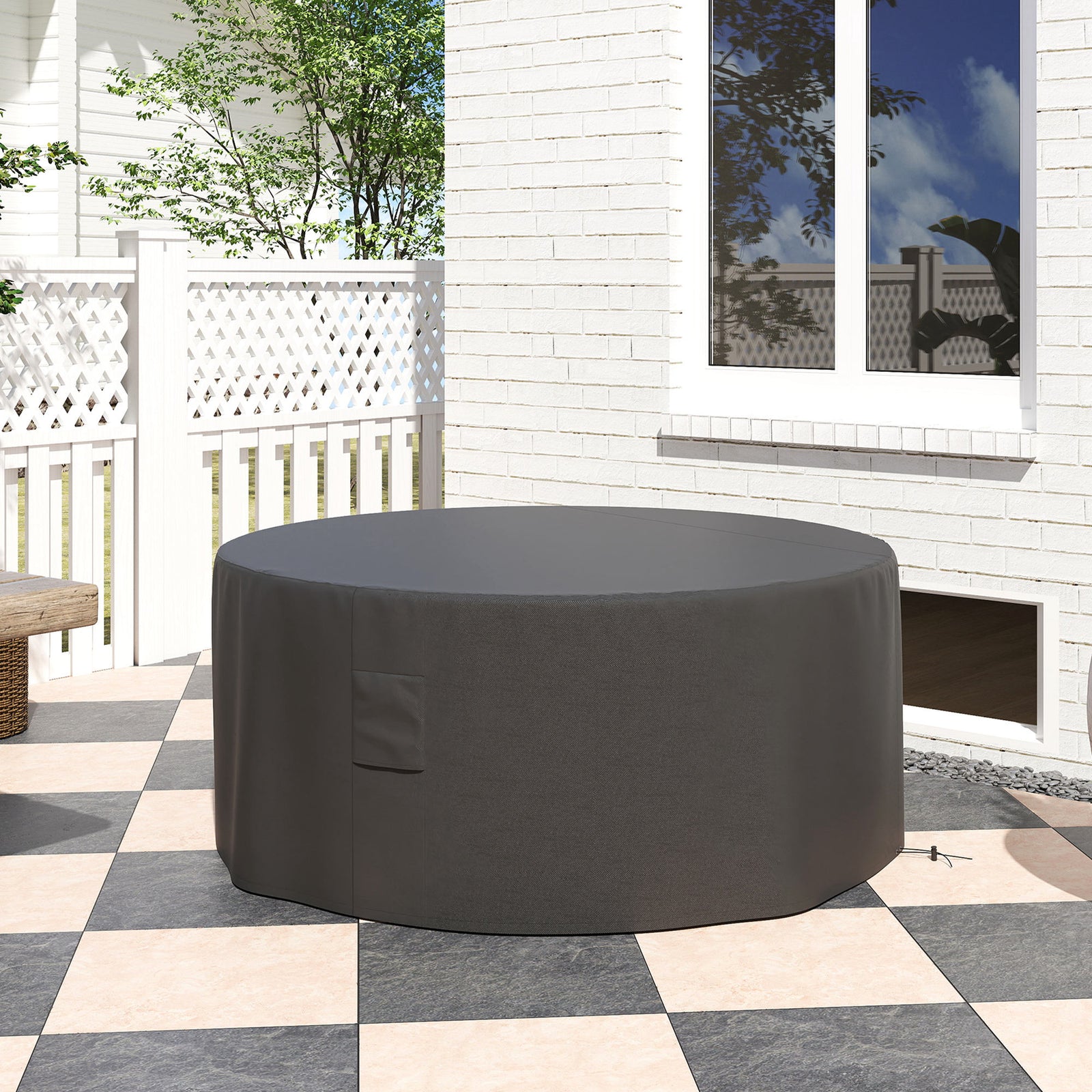 193cm Round Garden Cover, Black