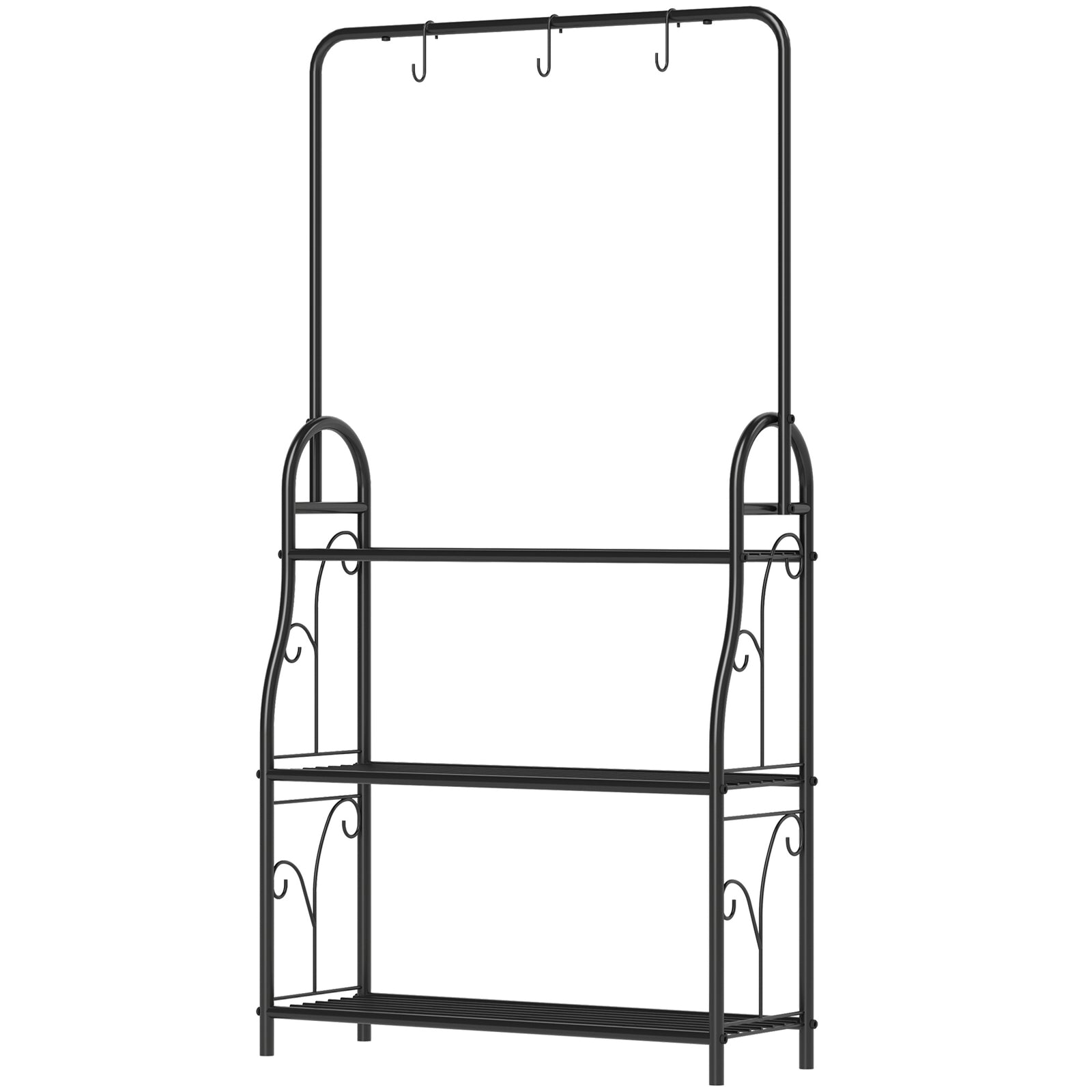 3 Tier Plant Stand W/ Hanging Hooks For Balcony Living Room