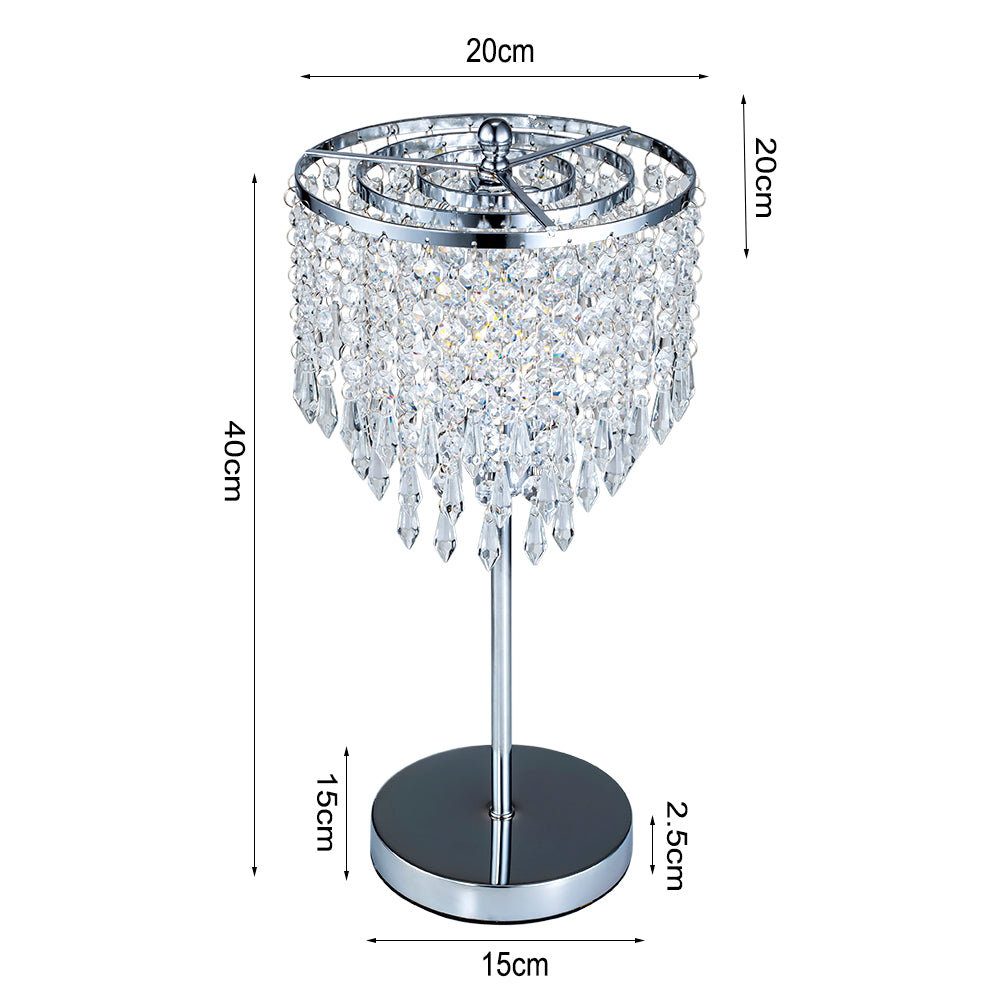 Small Crystal Table Lamp With Round Base