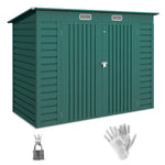 8 X 4ft Metal Garden Storage Shed With Doors And 2 Vents | Green