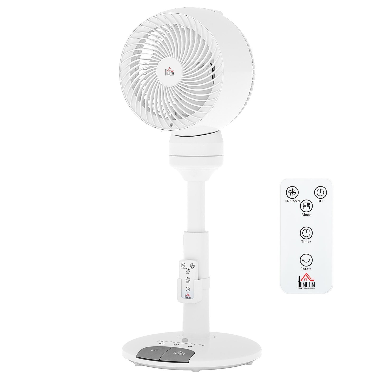 9 Inch Height Adjustable Air Circulator Fan With 9 Setting | One Size | White
