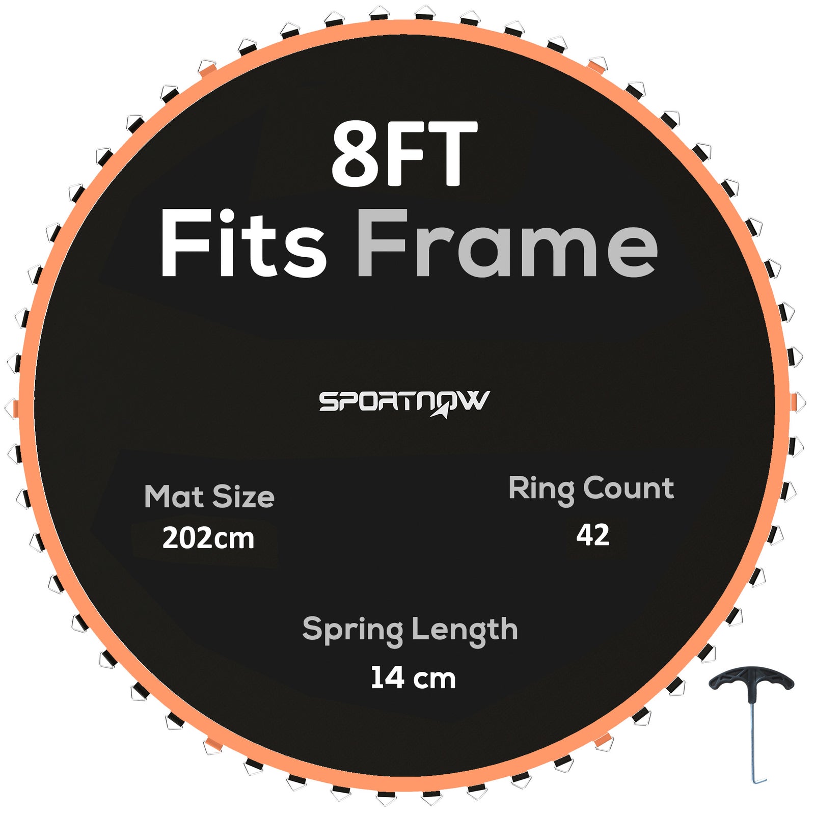 Trampoline Replacement Mat With Eight Rows Of Stitching | Orange