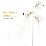 Industrial Steel Birdcage Floor Lamp 3 Lights Round Base