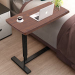 Overbed Table With Wheels, Small Standing Desk, 80 X 40 Cm Tabletop, 67-91cm Adjustable Height | Walnut