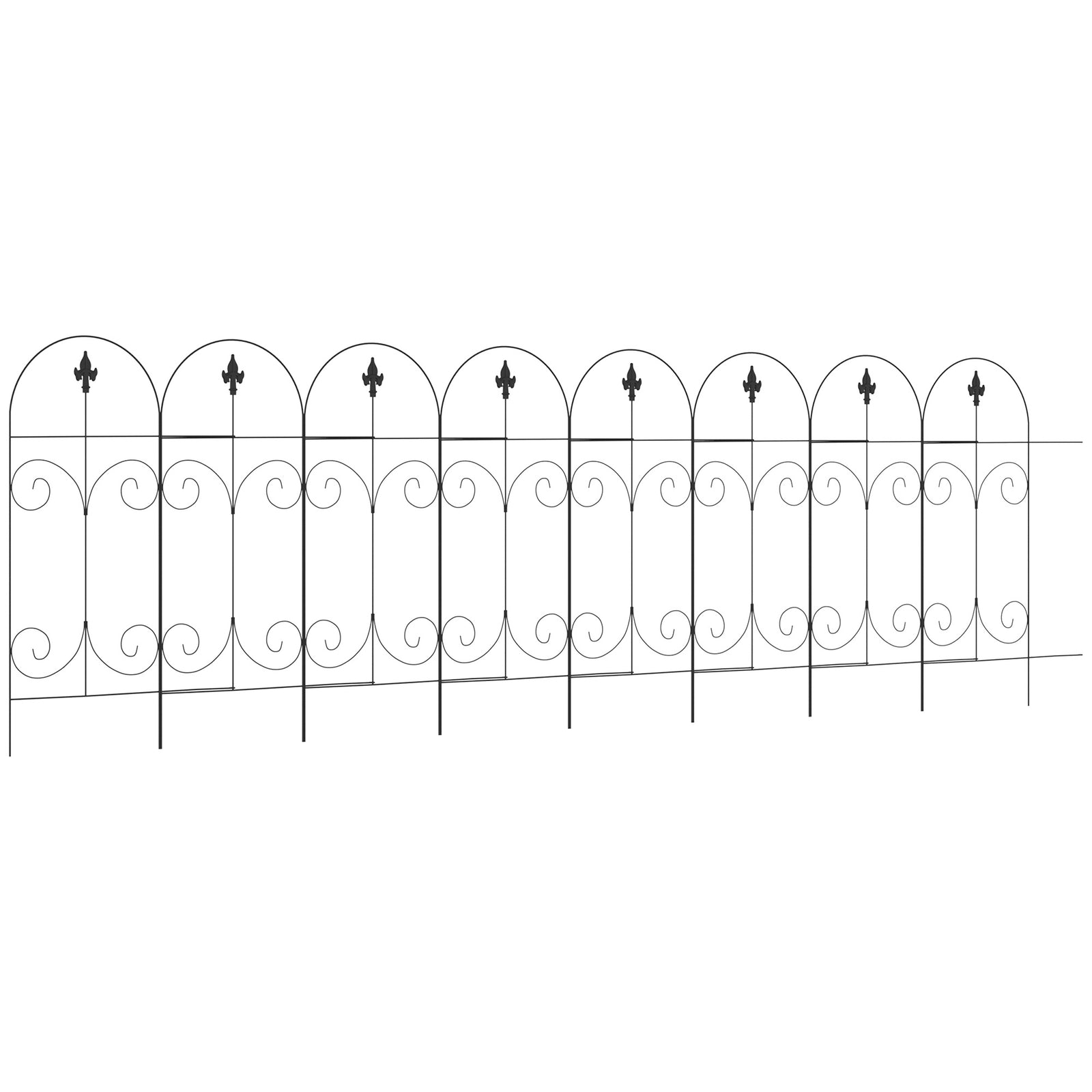 8pc Garden Fencing Panels 44in X 12.5ft Bed Border
