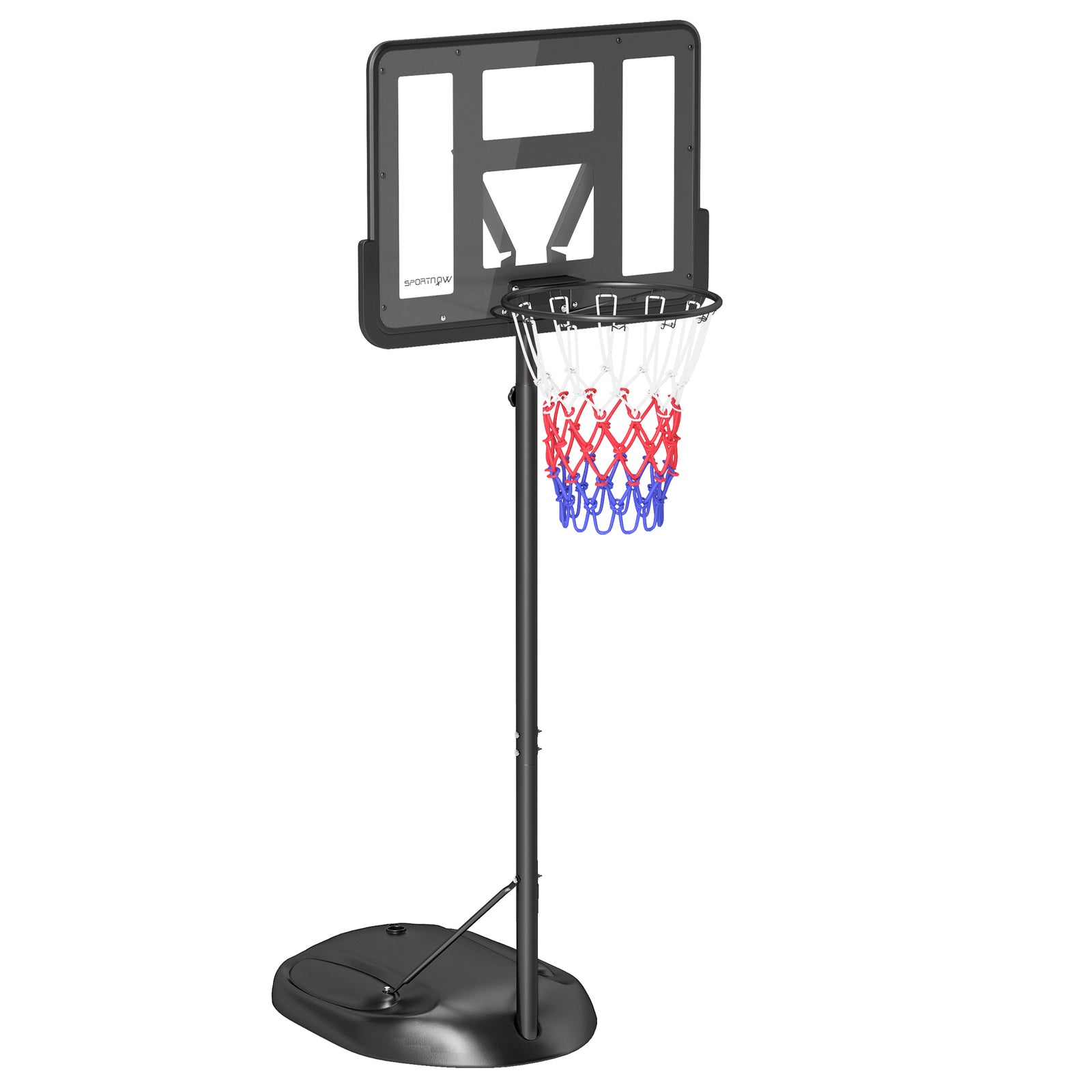 1.7-2.3m Adjustable Basketball Hoop And Stand | Black