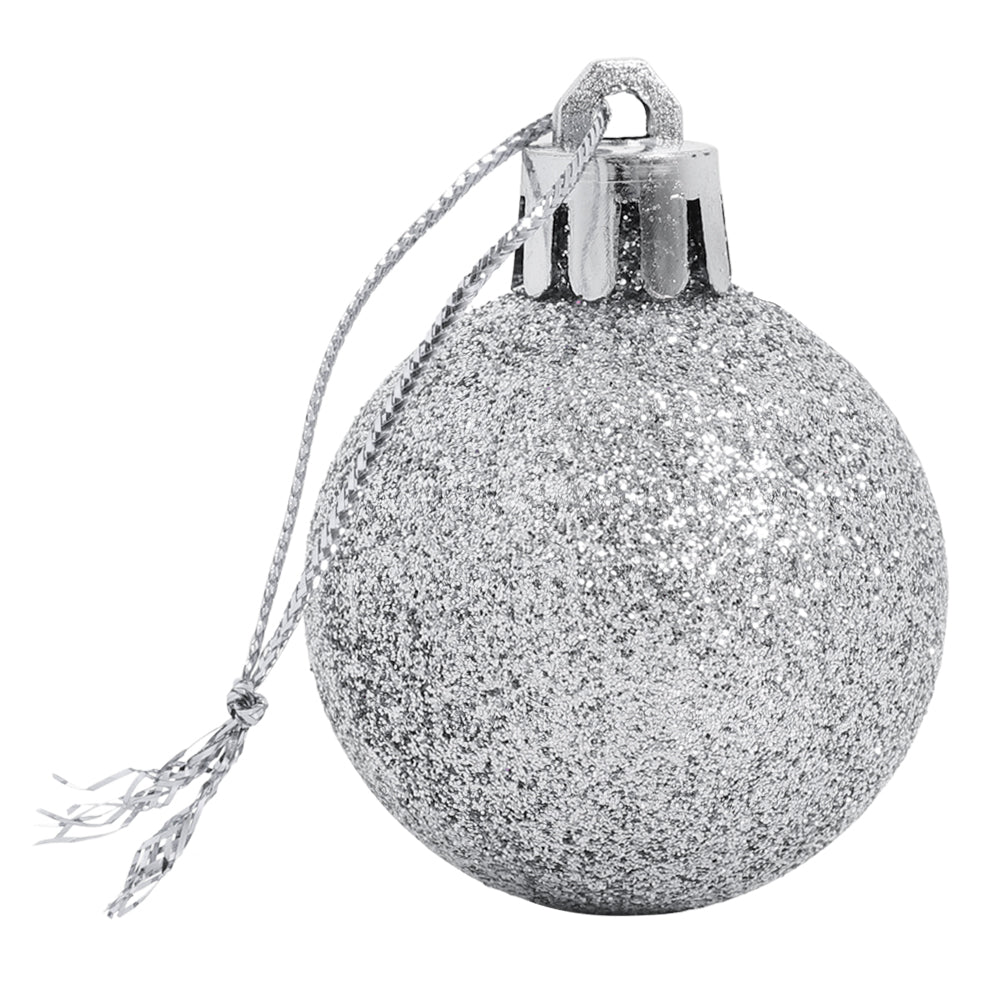36 Pieces Xmas Ball Ornament Christmas Tree Deluxe Bauble Set | Silver