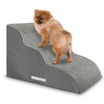 Dog Stairs For Bed, High Density Foam Pet Step Ramp For Sofa, Dogs & Cats, 2,3 & 4 Steps | 3 Step | Grey