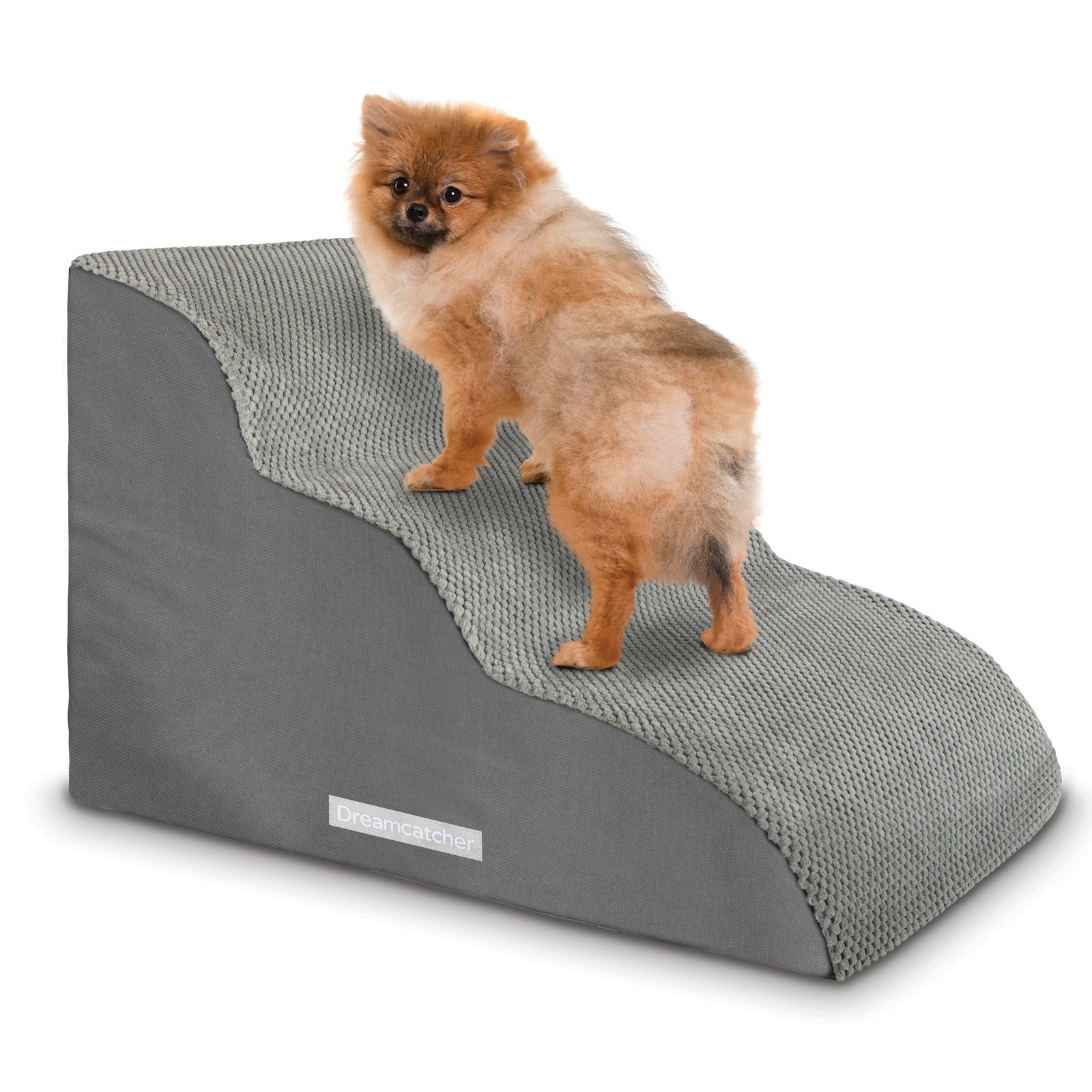 Dog Stairs For Bed, High Density Foam Pet Step Ramp For Sofa, Dogs & Cats, 2,3 & 4 Steps | 3 Step | Grey