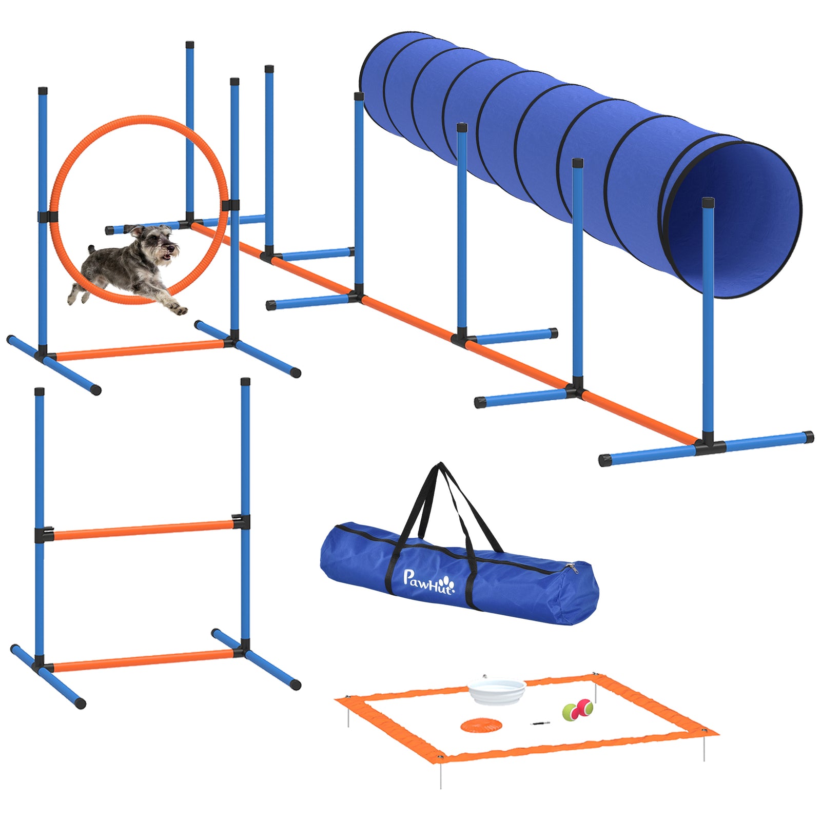 PawHut Dog Agility Training Equipment, 8pcs Agility Training Set For Garden