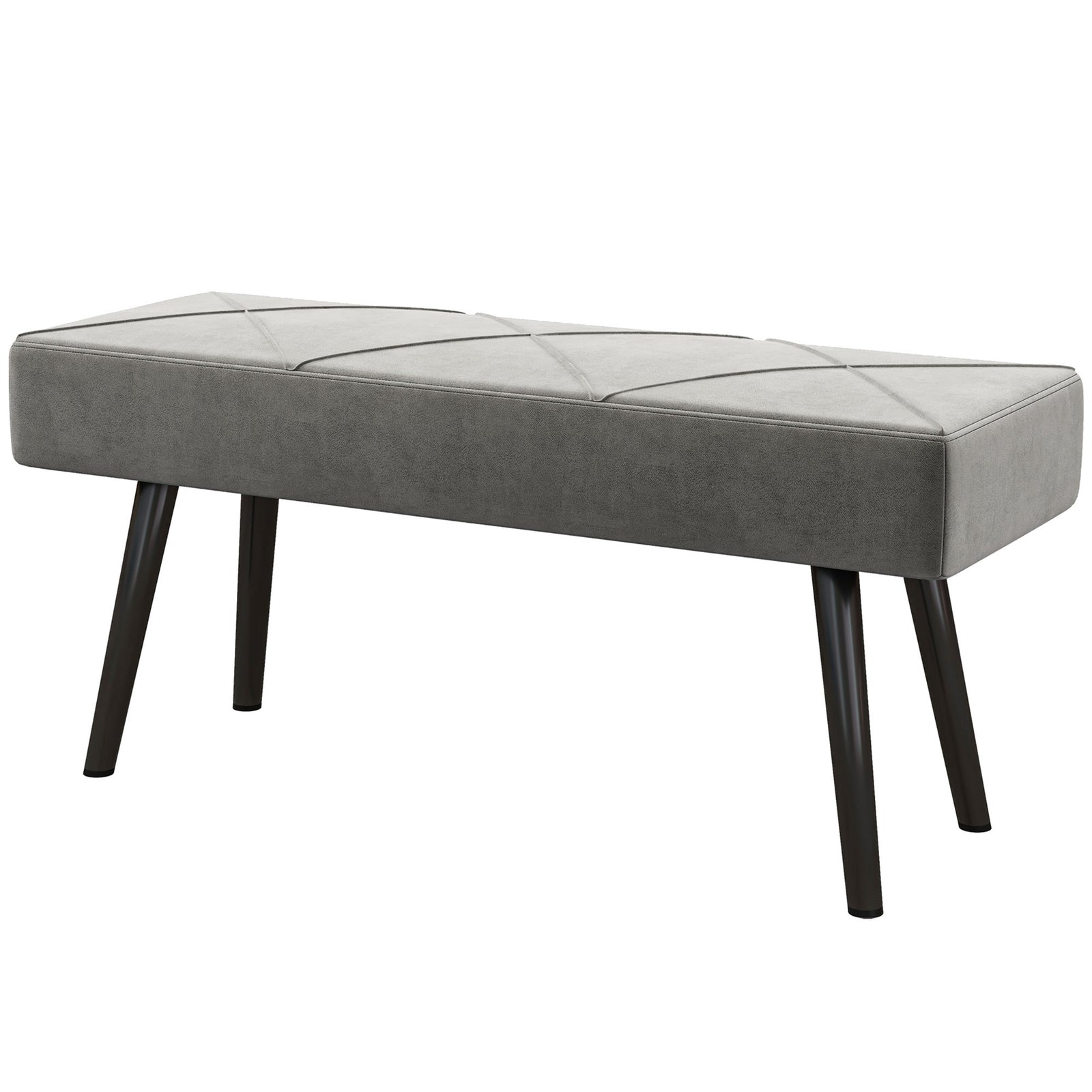 End Of Bed Bench Upholstered Hallway Bedroom With Steel Legs | One Size