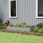 Galvanised Raised Garden Bed, 180x90x30cm | Silver