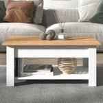 Lift-up Coffee Table - Space-saving Storage For Living Room | White