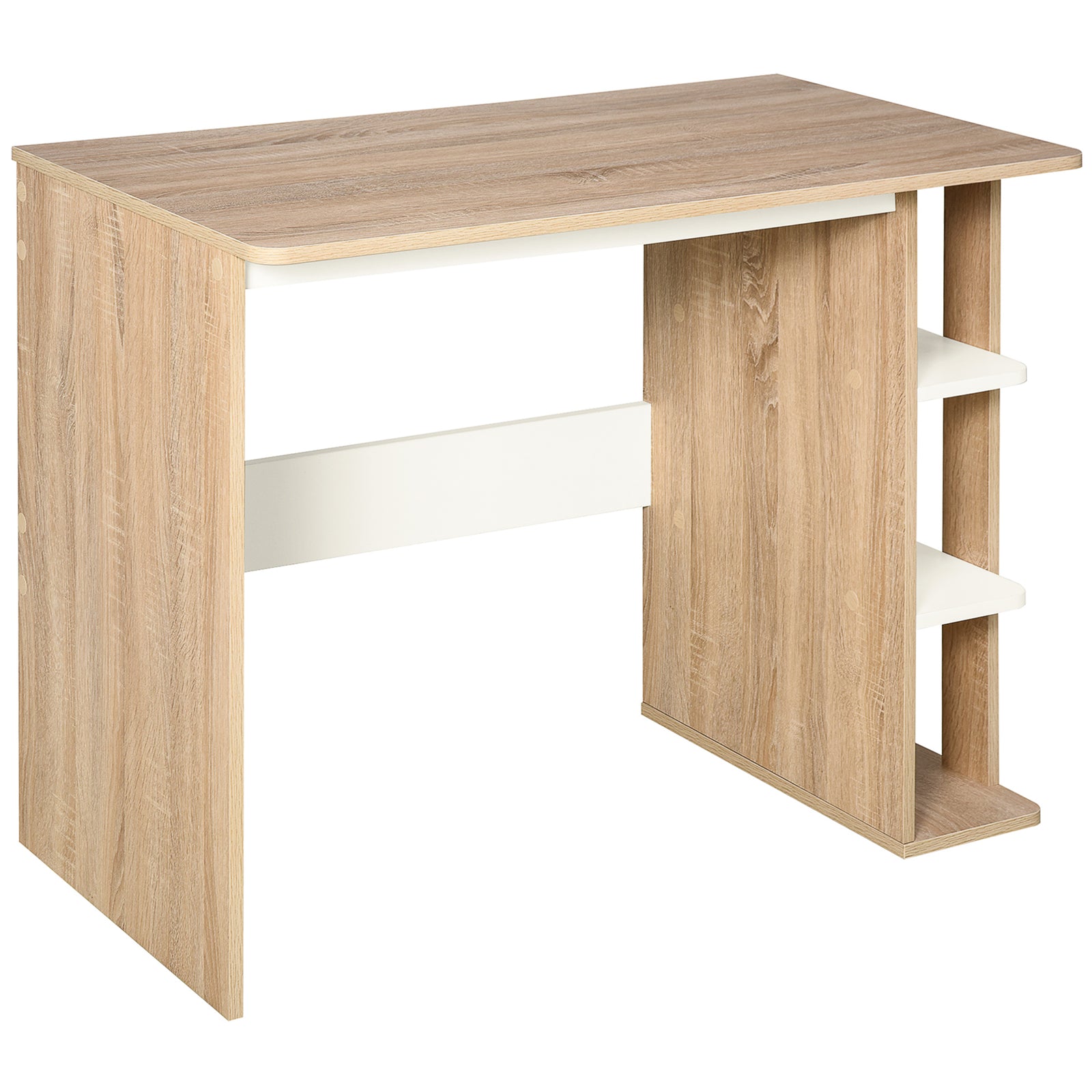 Duo Work Desk With 3-tier Shelves