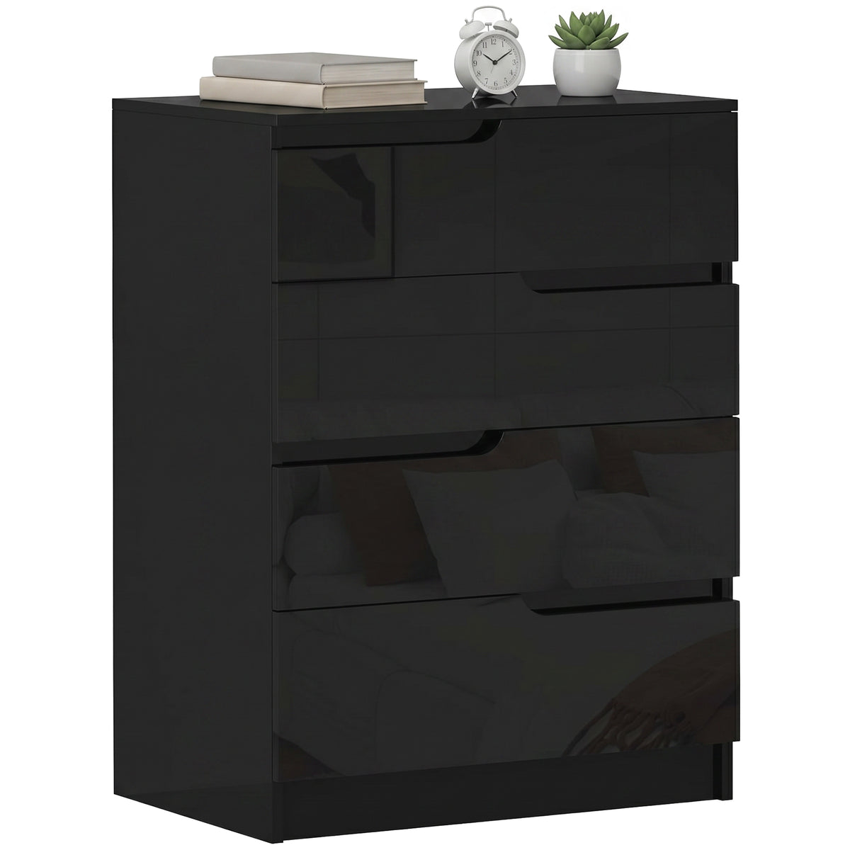 HOMCOM 4 Drawer Chest Of Drawers For Bedroom, 60 X 40 X 85cm