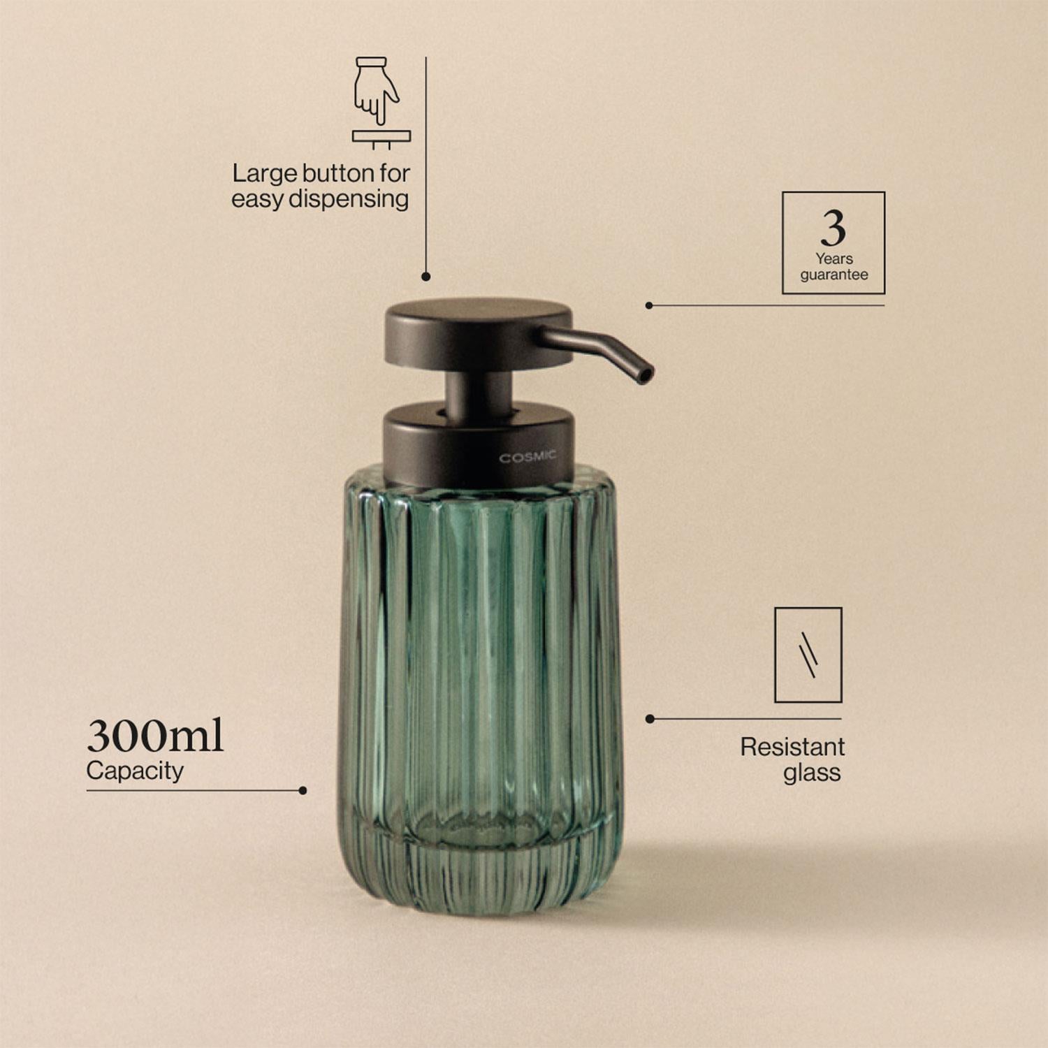 Soap Dispenser, 300ml, Resistant Glass, Lido Collection | Forest Green