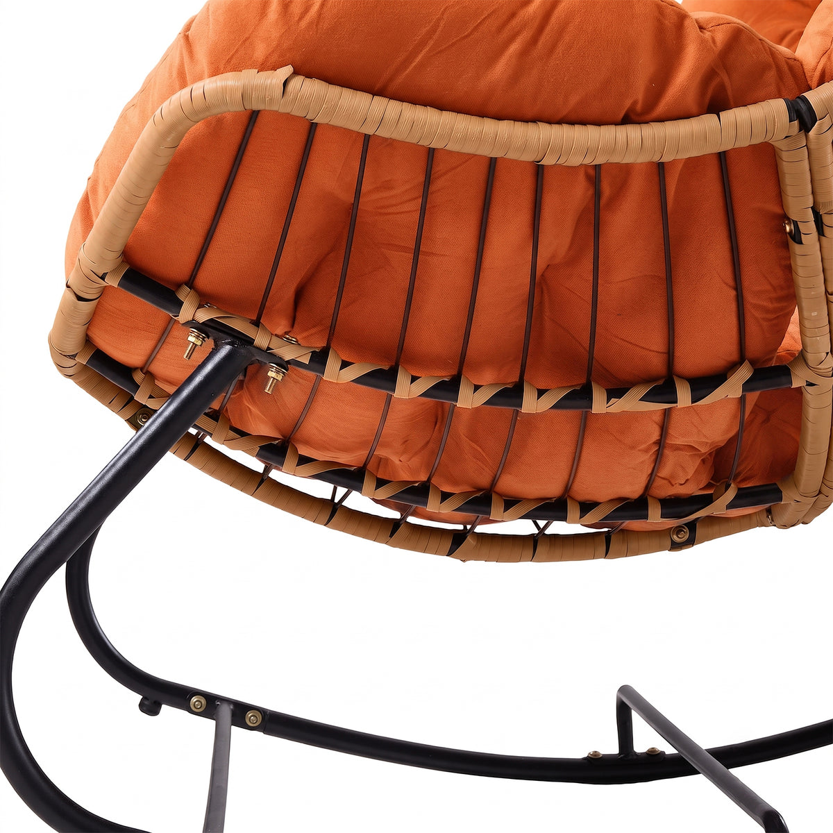 Modern Rocking Chair with Cushion – Large | Orange