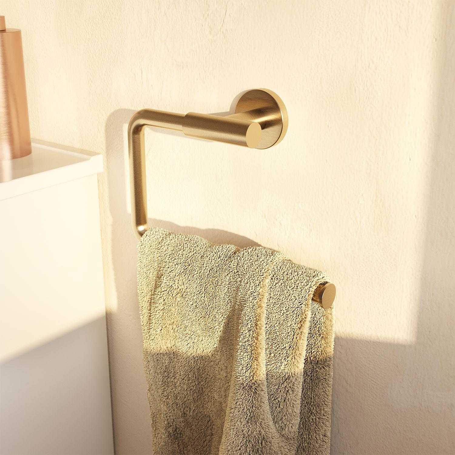 Towel Ring, Brushed Gold Pvd, Wall-mounted, Collection Architect S+
